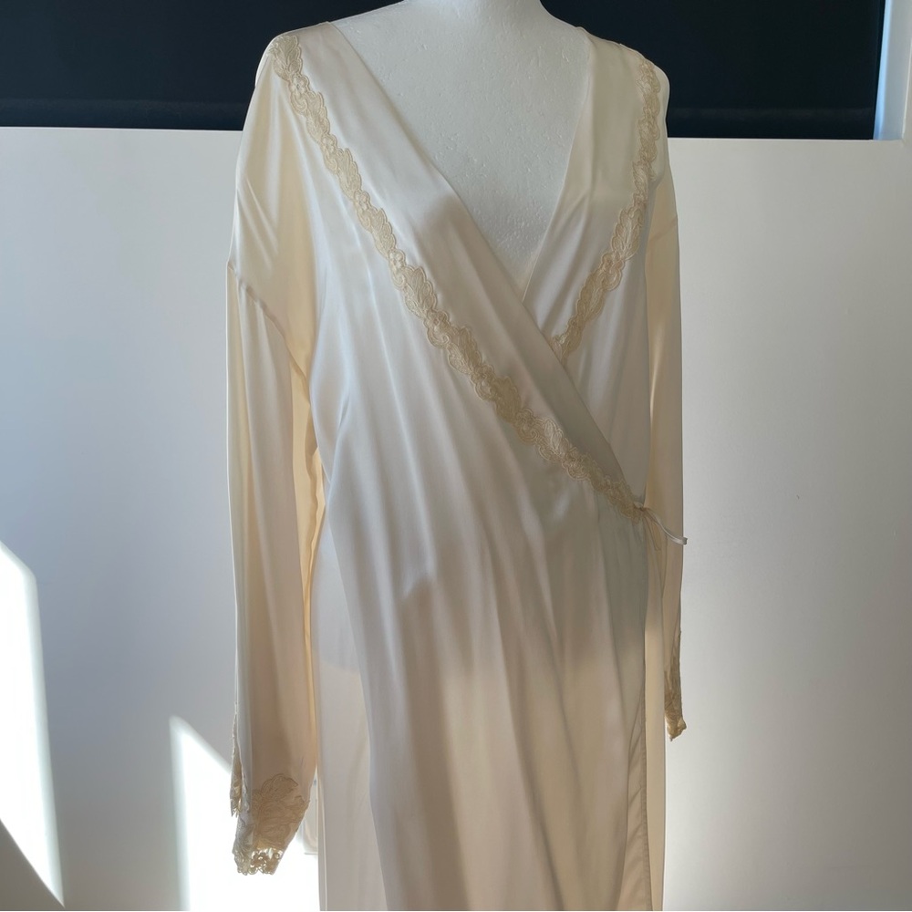 La Perla Maison Long Silk White Cream Robe